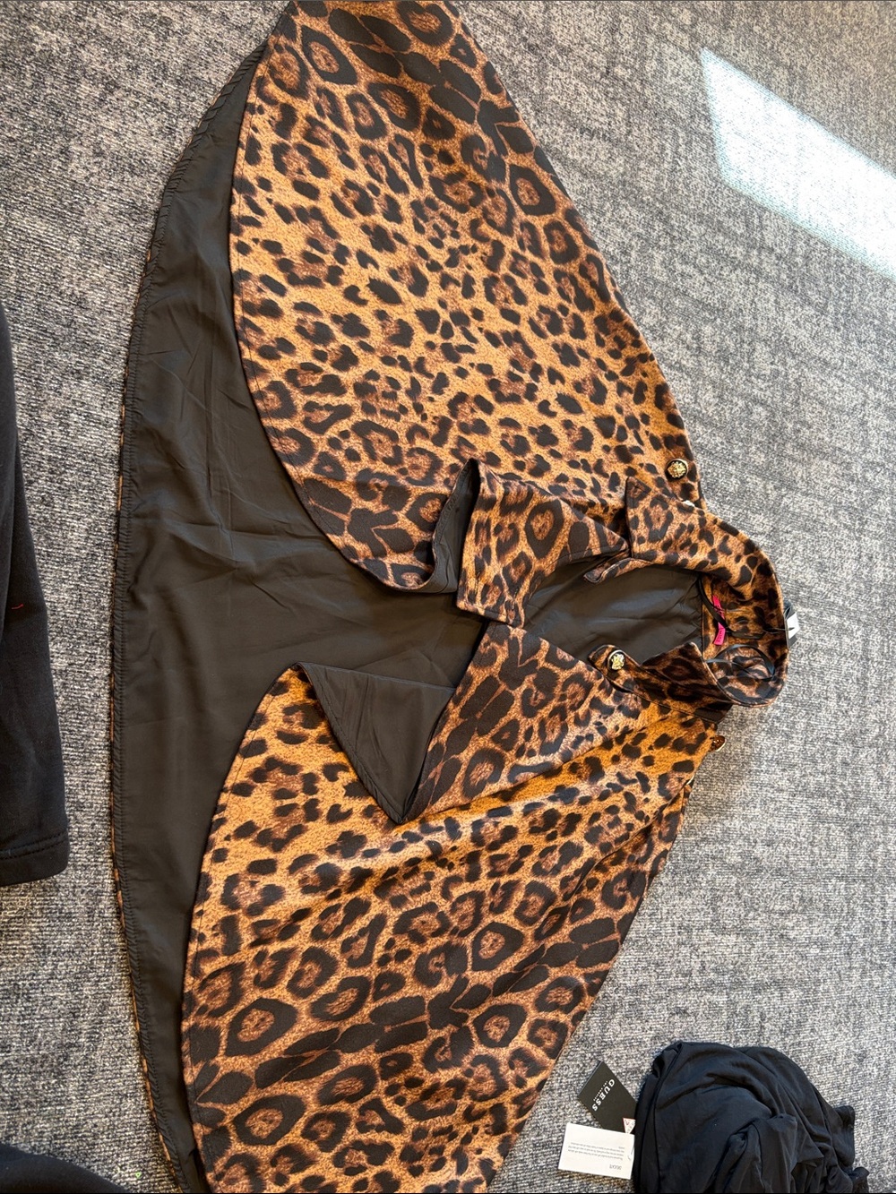 Splash Leopard Print Cape in Brown and Black